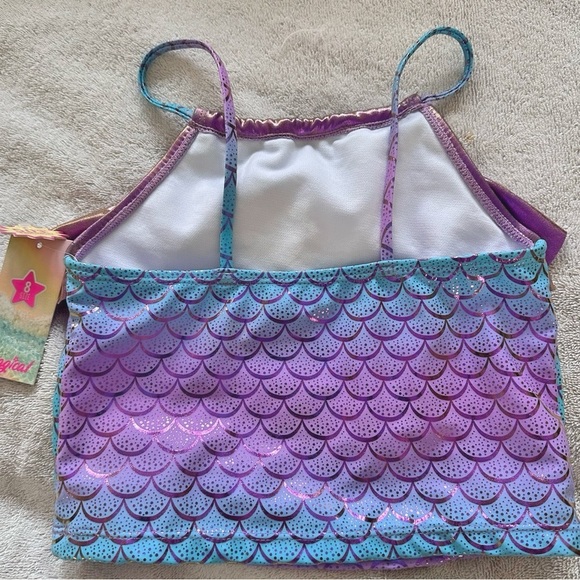 btween bmagical 3Pc Mermaid Skirt Tankini Set Girls Size 8 UPF 50 Multicolor NWT - Picture 2 of 11